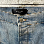 Amiri Plain Blue Distressed Blue Denim Jeans Sz 38