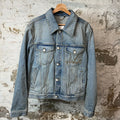 Louis Vuitton Embroidered Logo Denim Trucker Jacket Sz M