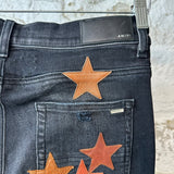 Amiri Chemist Orange Star Black Denim Sz 32