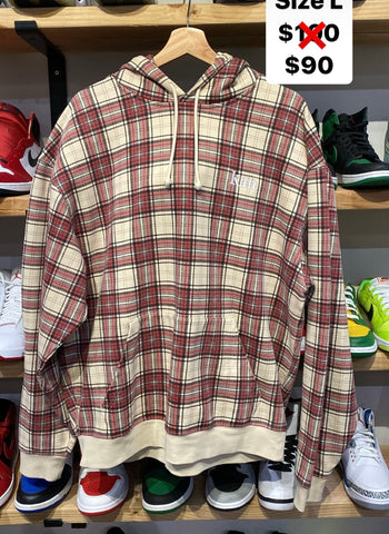 Kith Plaid Pullover Hoodie Size Large