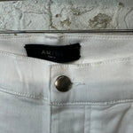 Amiri MX1 White Leather White Denim Jeans Sz 36