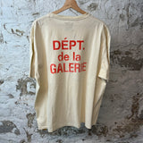 Gallery Dept Orange Logo Cream T-shirt Sz XL