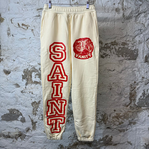 Saint Vanity Red Spell Cream Sweatpants