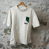 Rhude Green Logo T-shirt White Sz S