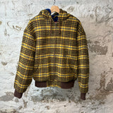 Supreme Yellow Plaid Fur Lined Jacket Sz S