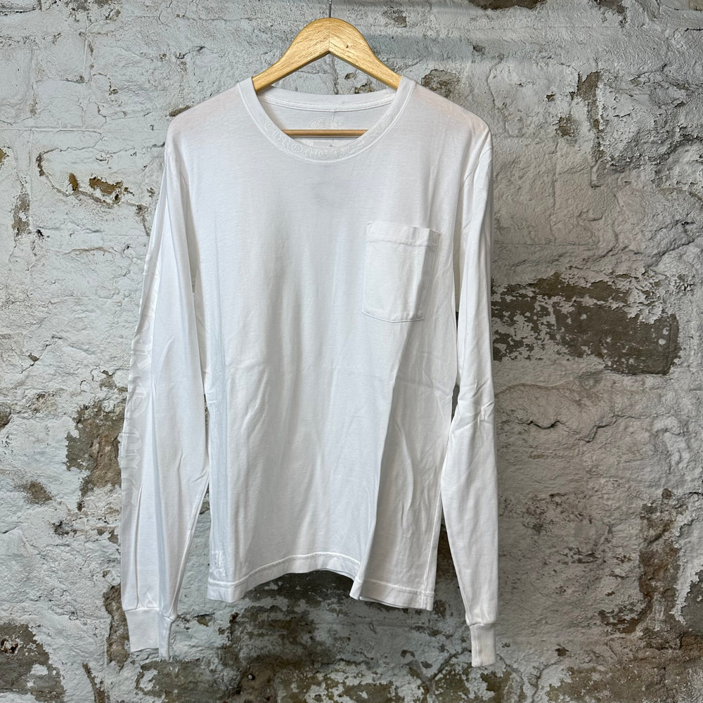 Chrome Hearts White Neck Spell L/s White Sz M