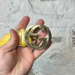 Gucci Yellow Vernis Belt (80/32)