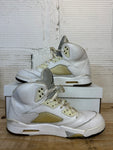 Air Jordan 5 White Metallic Sz 10