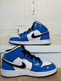 Air Jordan 1 Mid White Signal Blue Sz 5Y