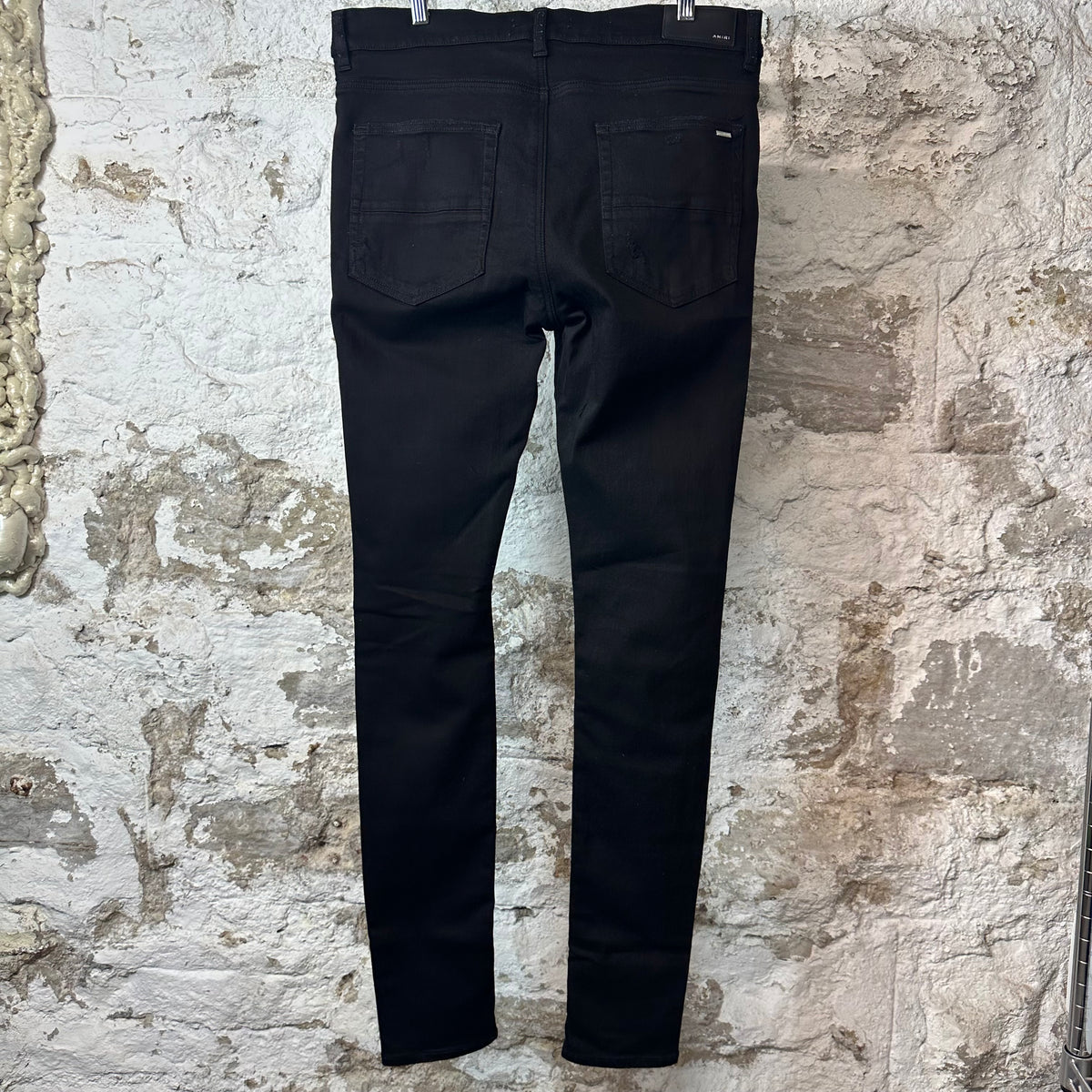Amiri Knee Rip Black Denim Jeans Sz 36