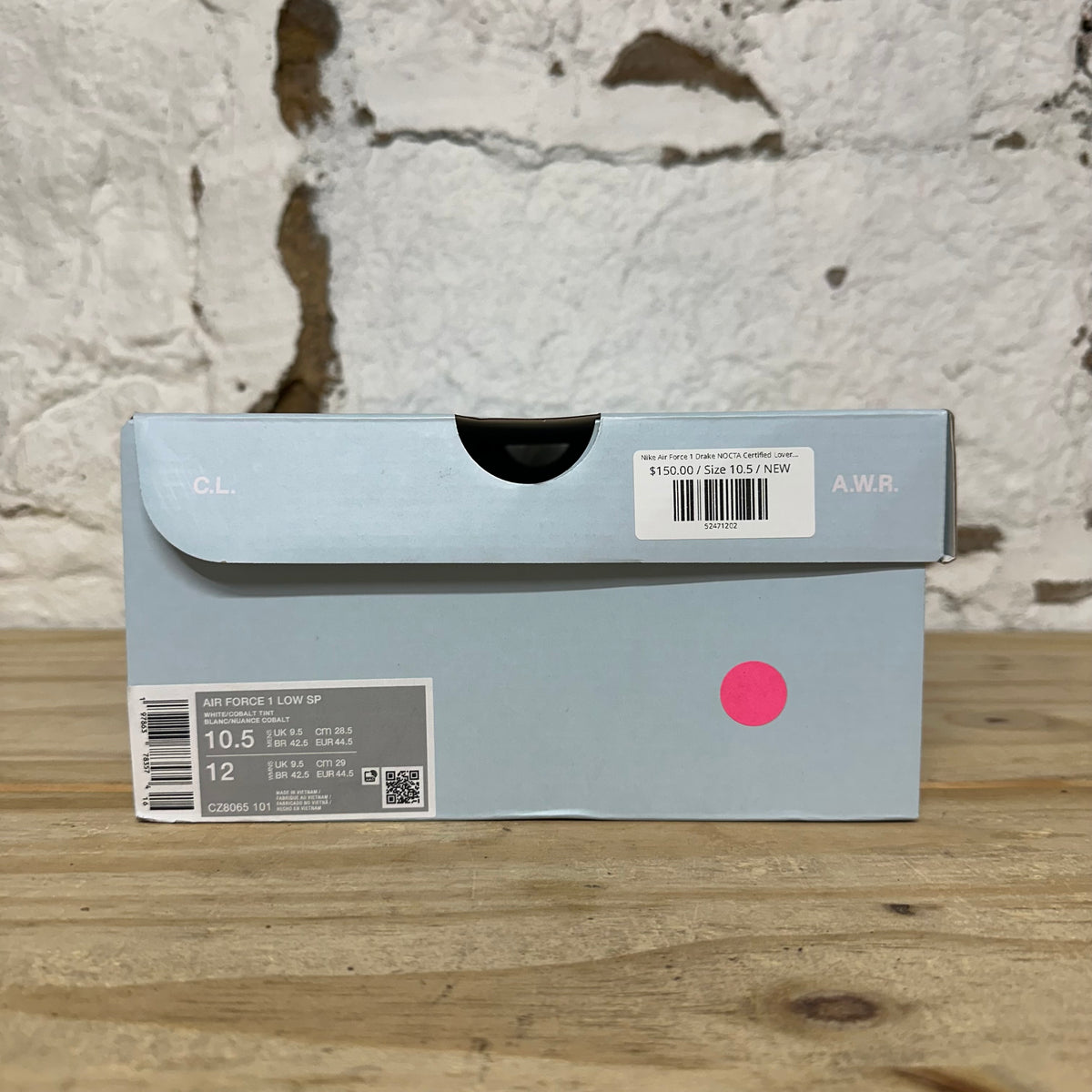 Nike Air Force 1 Drake NOCTA Certified Lover Boy White Cobalt Tint Sz 10.5 DS