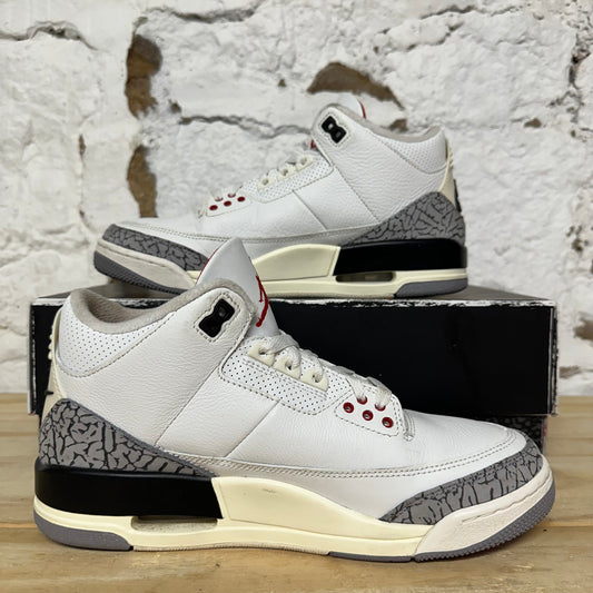 Air Jordan 3 White Cement Reimagined Sz 8.5
