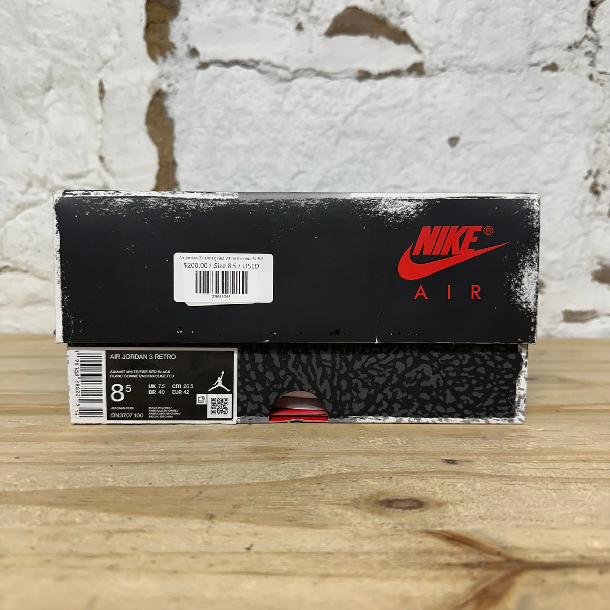 Air Jordan 3 White Cement Reimagined Sz 8.5