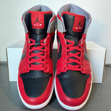 Air Jordan 1 Mid Fire Red Cement Sz 11